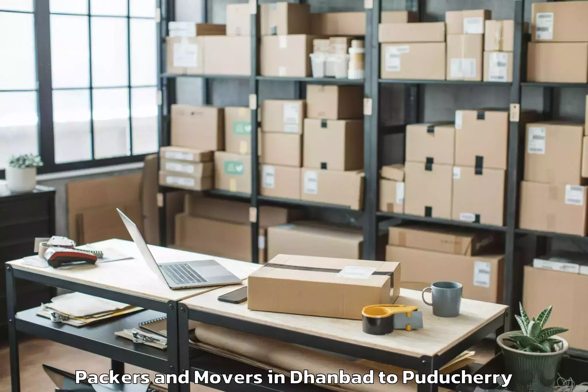 Professional Dhanbad to Pondicherry University Puduche Packers And Movers